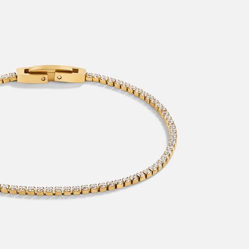 Niyah White Crystal Gold Bracelet